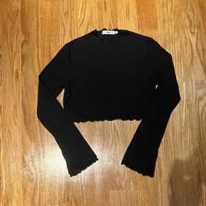 Black long sleeve with ruffles